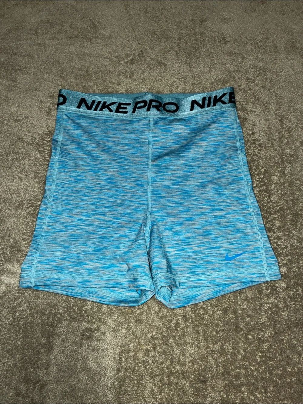 Nike Pro Heathered Light Blue Compression Shorts